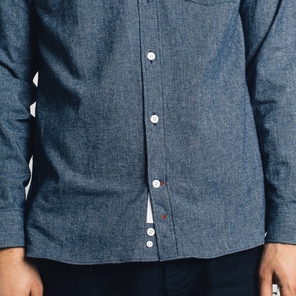 Apolis Indigo Flannel Button Down, Indigo/XL - Picture 5 of 6